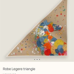 Hermes Multicolor Floral Triangle Scarf horse used